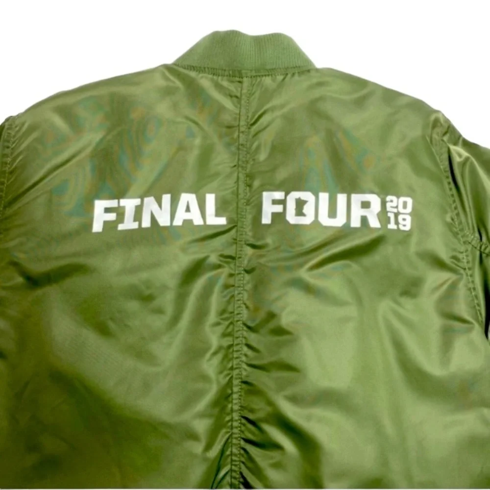 EVERLANE Final Four 2019 Zip up Classic Bomber Jacket in Army Green Size L